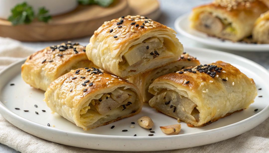 Kapuśniaczki w cieście francuskim z Kapustą zasmażaną z pieczarkami ŚCINAWA