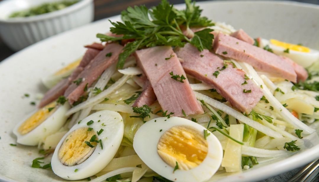 Ścinawska Sałatka z szynką konserwową, selerem i jajkiem