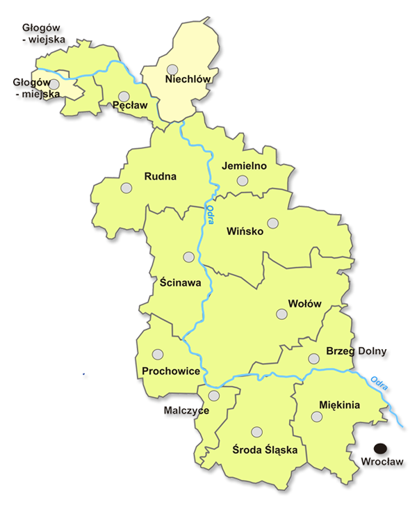 Mapa krainy łęgów odrzańskich